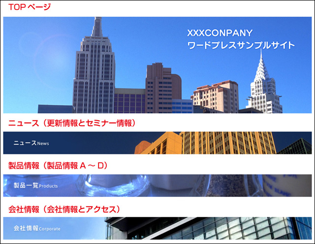 ページ毎に使用しているグラフィックイメージ (▲クリックして拡大)