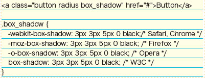 【5-1】影を表示するHTML+CSS の記述。