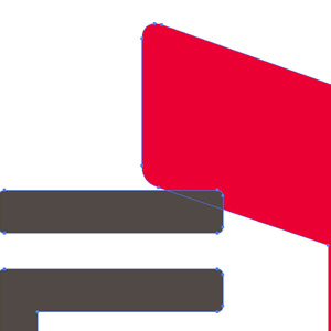 パスファインダー機能を利用して、アウトライン化した［線］の部分と文字の部分を合体します。