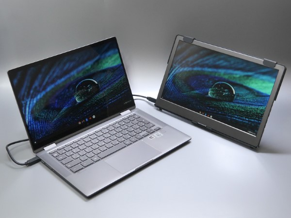今回はWindowsノートではなくChromebookと組み合わせていますが、多くの製品はWindowsはもちろんMacBookなどとも接続は可能です。またゲーム機の画面拡張にも対応します