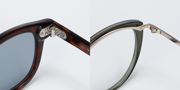 <span style="color: #666699;">蝶番のネジもメガネのデザインに合わせて使い分けている。スマートなフレームにはマイナスネジ。ボリュームのあるフレームにはプラスネジを</span>