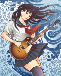 パスで細かな陰影をつけたセル画テイストのイラスト