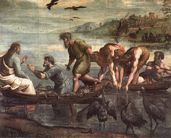 図3◆ラファエロ・サンツィオ《奇跡の漁》 1515～16年頃［ヴィクトリア＆アルバート博物館］