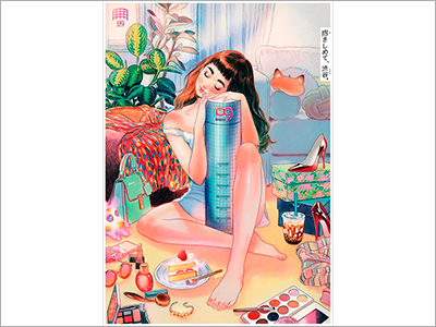  ポスター『抱きしめて、渋谷。』、商品パッケージ『ギュギュッと搾ったサングリア』、書籍カバー『彼女たちの事情／新津きよみ』（2020.7.8） 