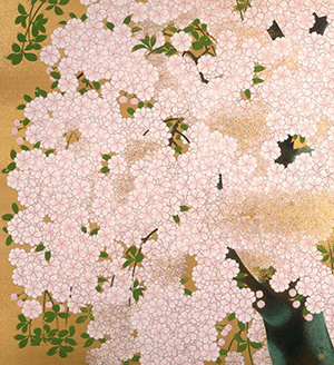 橋本明治 《朝陽桜》 1970(昭和45)年　紙本・彩色　山種美術館