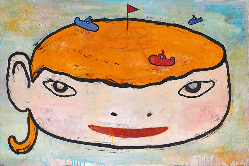 奈良美智《Submarines in Girl》1992年　アクリル、キャンバス　100×150 cm　個人蔵