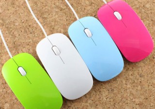 エバーグリーン、パステルカラーのシンプルな薄型USBマウスを発売