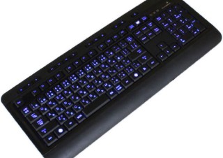 エバーグリーン、青色LED内蔵でキートップの文字が光るUSBキーボードを発売