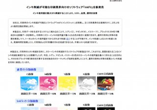 富士通、最大30％のインキ削減が可能な印刷業界向けソフト「InkFit」を発売