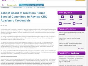 米Yahoo!、CEO学歴詐称問題の調査のため特別委員会を設置
