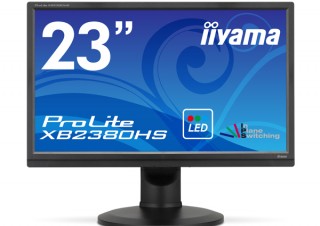マウス、昇降・ピボット機能対応の23型ワイド液晶ディスプレイ「ProLite XB2380HS」