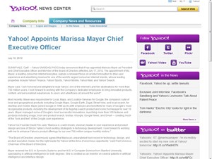 Googleのマリッサ・メイヤー氏が米Yahoo!の新CEOに就任