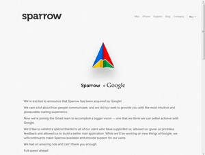Google、iPhone/Mac向けメールアプリ提供のSparrowを買収