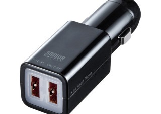 サンワ、コネクタの向きを気にせず挿せるUSBカーチャージャーを発売