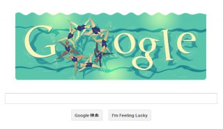今日のGoogleホリデーロゴはシンクロナイズド スイミング―2012年8月5日