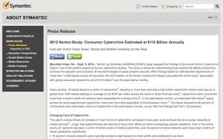 米Symantecがサイバー犯罪の年次レポートを発表——毎秒18人が被害に