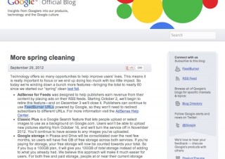 Googleの「大掃除」でAdSense for Feedsを終了、PicasaとDrive統合も