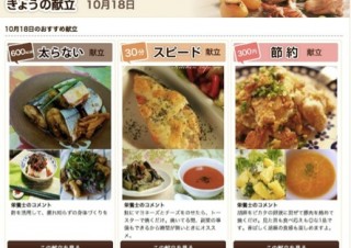 クックパッド、太らない・スピード・節約をテーマに「きょうの献立」配信