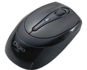 コネクタとケーブルを本体に収納できるレーザーマウス