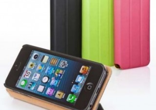サンワサプライ、フタがスタンドになる手帳型iPhone5ケース発売