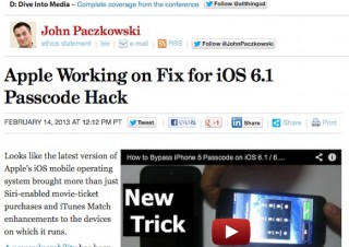iOS6.1にパスコード入力回避のセキュリティーホールか、YouTube動画で発覚