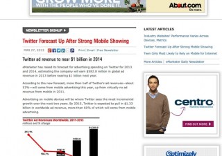 Twitterの広告収入、2014年に10億ドル超えか——eMarketerの推計