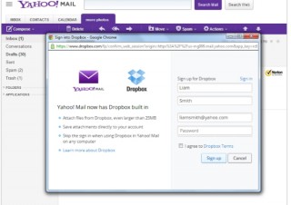 米Yahoo!、添付ファイルでDropboxと連携しメールサービスを強化