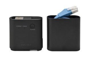バッファロー、LANケーブル収納ケース一体型のトラベル用Wi-Fiルータを発売
