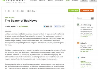 Android標的のマルウエア「BadNews」が感染拡大か——米Lookout