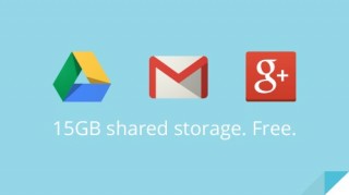 Google Drive、Gmail、Google+の無料ストレージ容量が合計15GBに