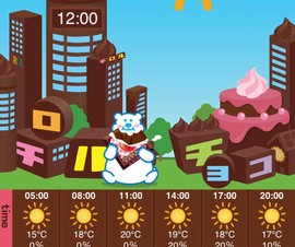 チロルチョコ、iPhone向け天気予報アプリ「チロル天気」を提供開始