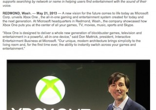 Microsoft、オールインワンホームエンタテイメントシステム「Xbox One」発表