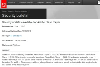Adobe、メモリを破壊される脆弱性を修正する「Flash Player」セキュリティアップデート
