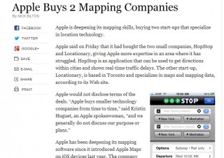Apple、位置・営業情報と乗り換え案内を提供する2社を買収--地図アプリ強化へ