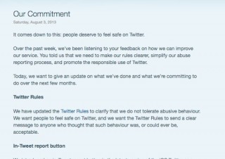 Twitter、攻撃的なツイートを報告する「報告ボタン」設置