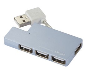 薄さ9mmを実現　ミニサイズ4ポートUSBハブ