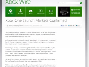 Microsoft、欧州8カ国で「Xbox One」の発売を2014年に延期
