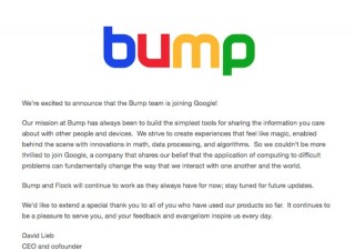 Google、世界的人気を誇るスマホのデータ交換アプリ「Bump」を買収