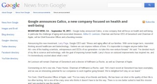 GoogleとAppleがタッグを組んでヘルスケア会社「Calico」（キャラコ）を設立