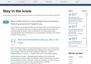 Twitter、人気アカウントやツイートをプッシュ通知する機能を追加