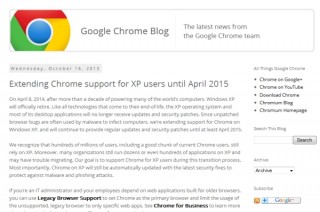 Google、Windows XPのサポート終了後も動作中のChromeは1年以上サポート継続