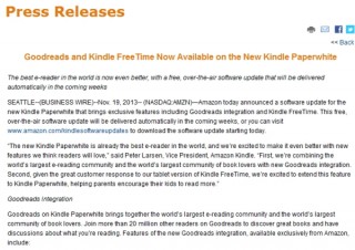 Amazon、電子書籍端末「Kindle Paperwhite」のアプデで読書SNS「Goodreads」を統合