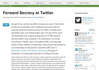 Twitter、暗号解読防止に「Perfect Forward Secrecy」を導入