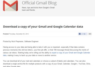 Google、GmailとGoogleカレンダーのデータダウンロードに対応　