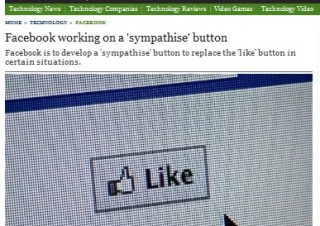 Facebook、bad newsには「いいね!」ではなく「同情」ボタンを用意か