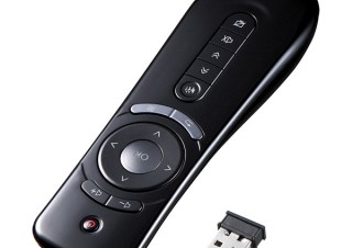 サンワ、ジャイロセンサー搭載のプレゼンテーションマウス「MA-WPR9BK」