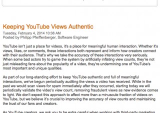 Google、不正なYouTube再生回数水増しへの対策強化を発表