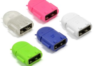 JTT、“ドロイド君”形状のUSB OTGアダプタを5色のラインナップで発売