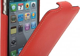 デンノー、本革を使ったカラフルなiPhone 4用レザージャケットケース「iPhone4 Leather red」