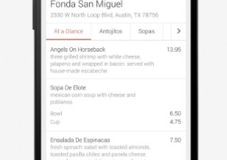 Google、アメリカでレストランのメニュー検索サービス開始